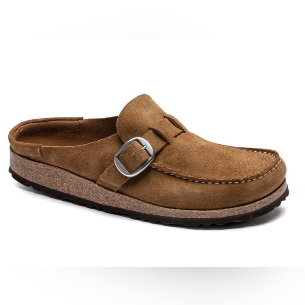 Birkenstock Tea Suede Buckley Clog - Size 39, 8/8.5